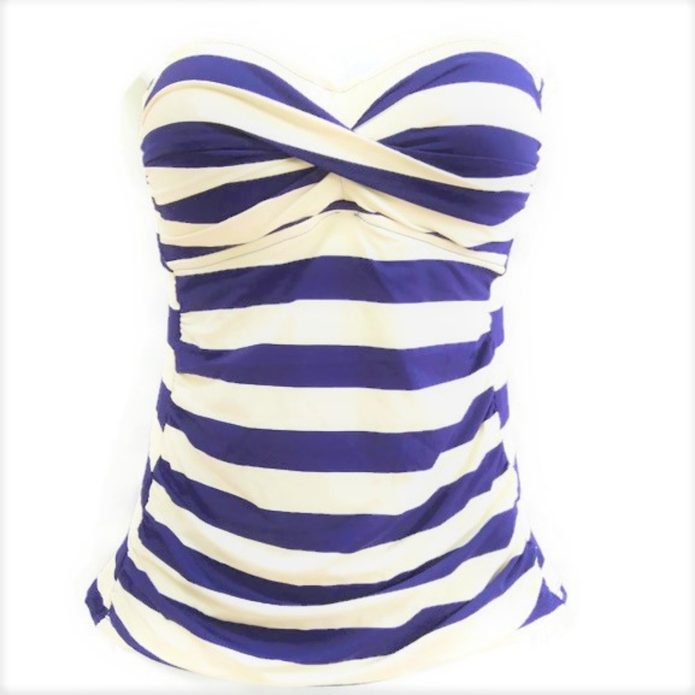 Ann Taylor LOFT Top Sweetheart Tankini Ruched Nylon Spandex Stretchy - Picture 2 of 5